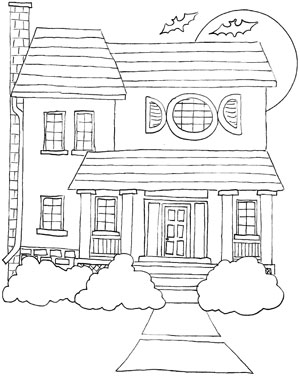 Haunted house coloring page â