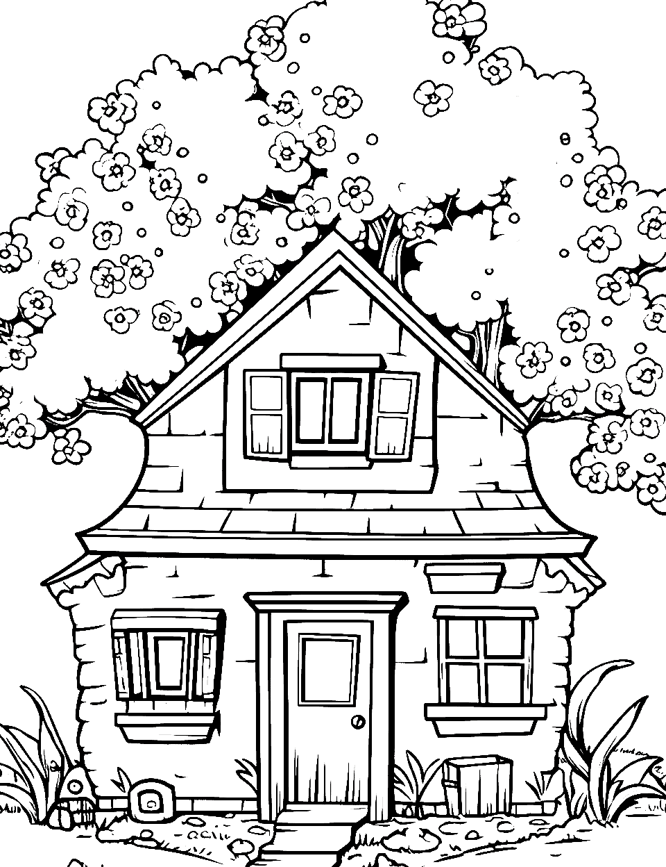 Free house coloring pages for kids printable sheets