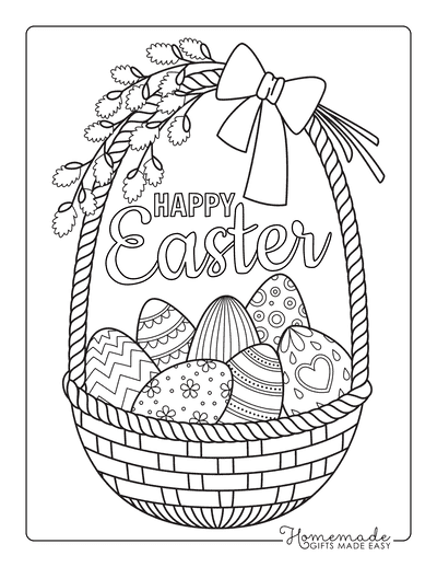 Easter egg coloring pages free printable templates