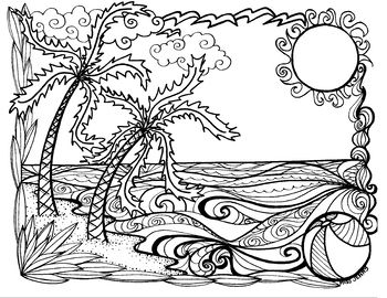 Summer at the beach coloring page back to school spring beach coloring pages summer coloring sheets cool coloring pages