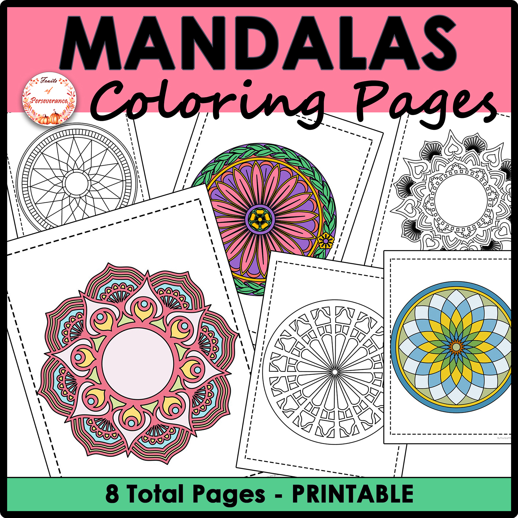 Spring mandala coloring pages set fun end of year activity for middle school made by teachers