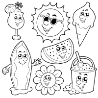 Fun in the sun coloring pages