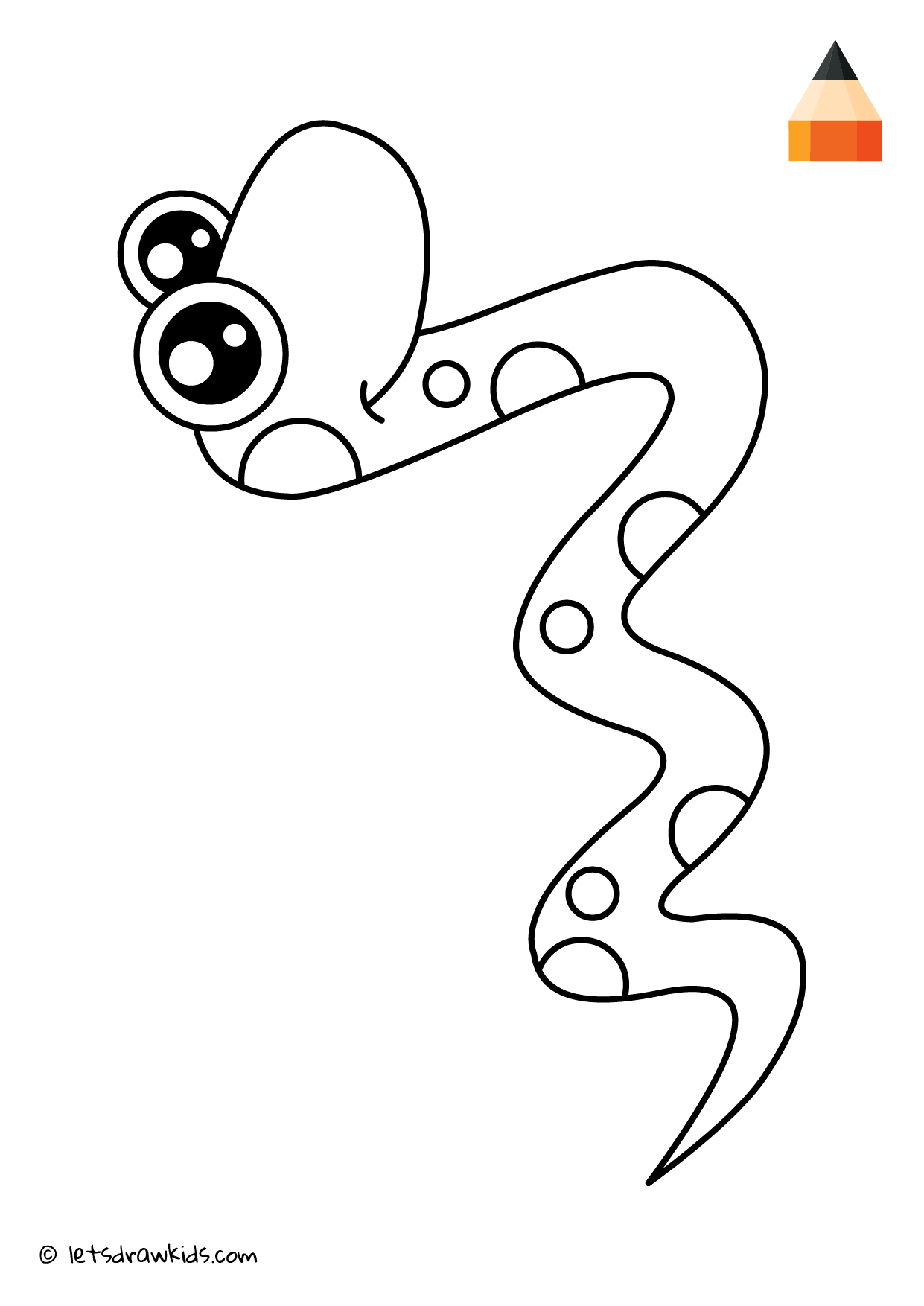 Lets draw kids snake coloring pages snake drawing cute drawings for kids