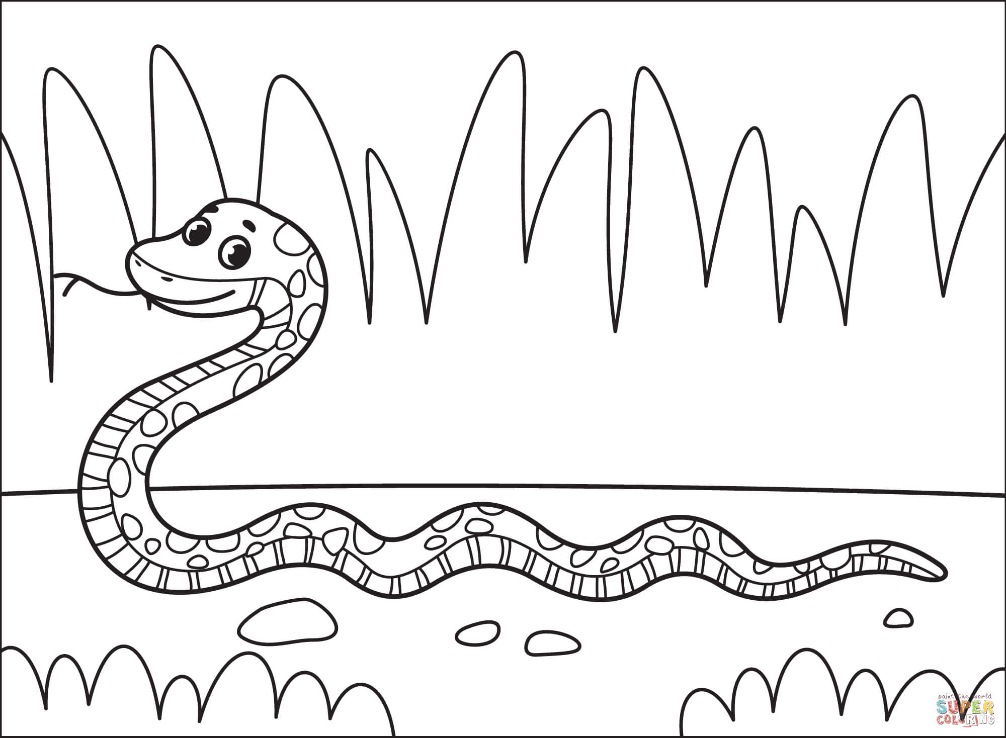 Snake coloring page free printable coloring pages