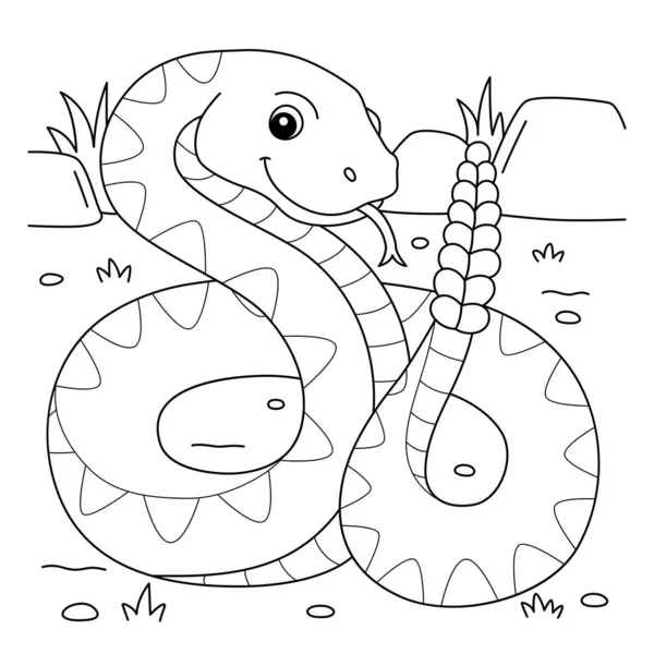 Cute funny coloring page rattlesnake provides hours coloring fun children stock