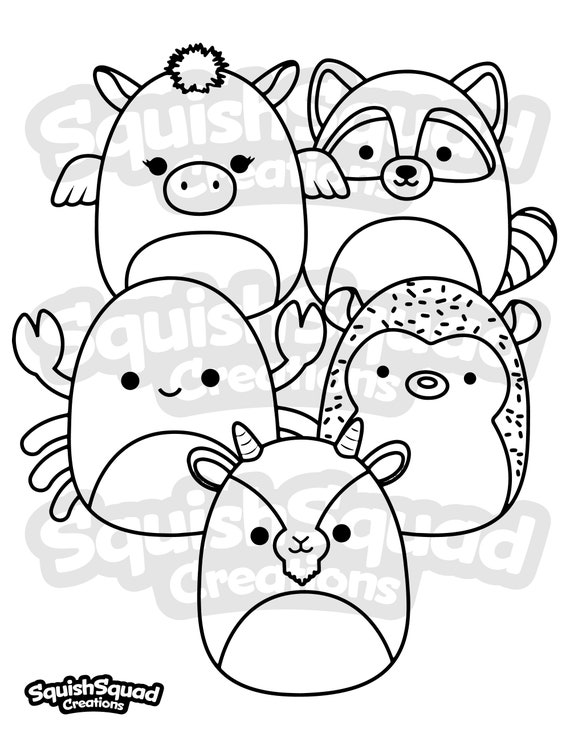 Squishmallow coloring page printable squishmallow coloring page squishmallow downloadable coloring sheet coloring page for kids