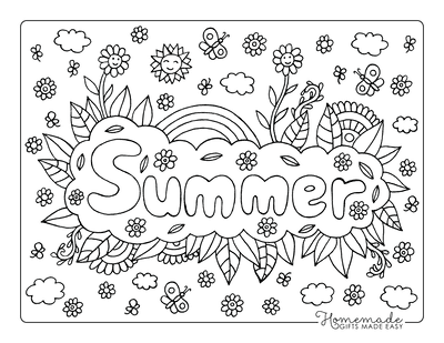 Free summer coloring pages for kids adults