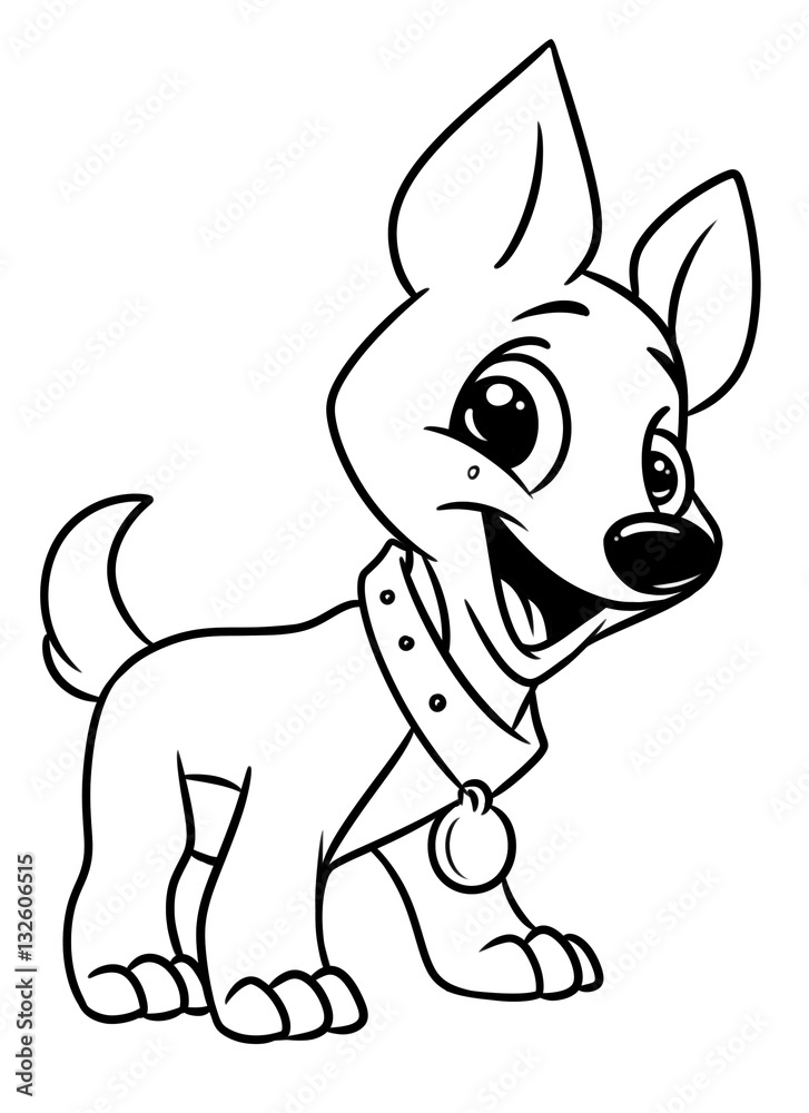 Dog funny animal coloring pages cartoon illustration isolated image illustration