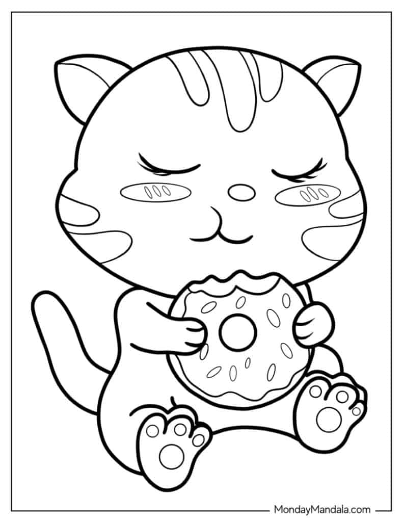 Cat coloring pages free pdf printables