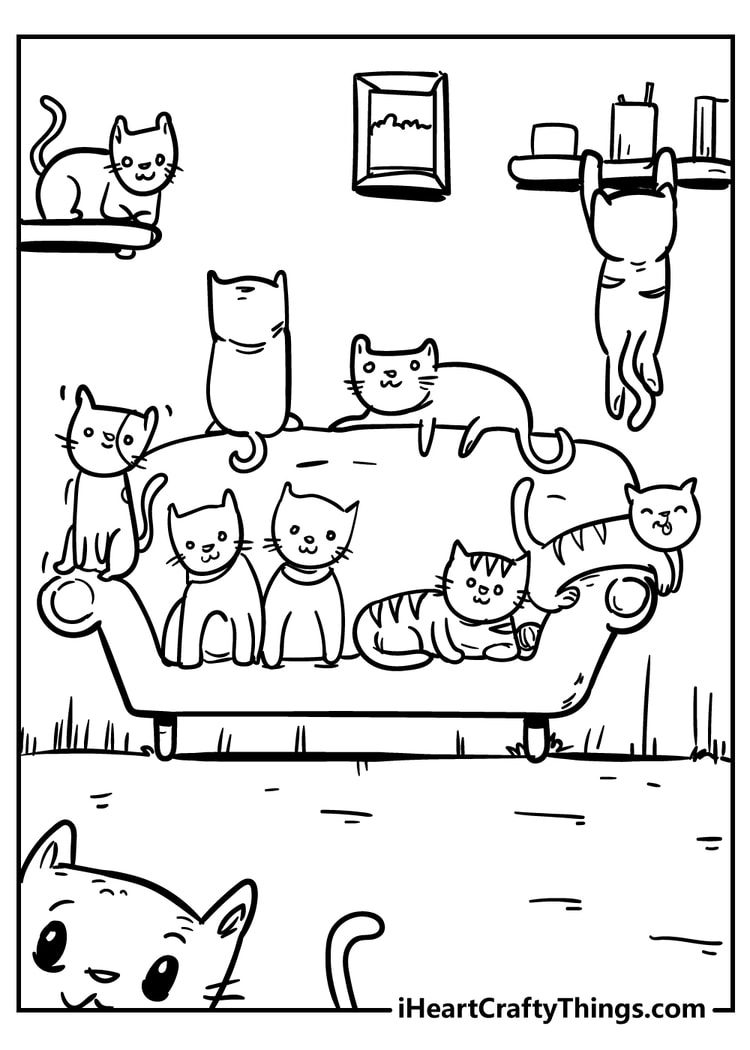 Cat Coloring Pages  Free Printable Kitten Coloring Sheets