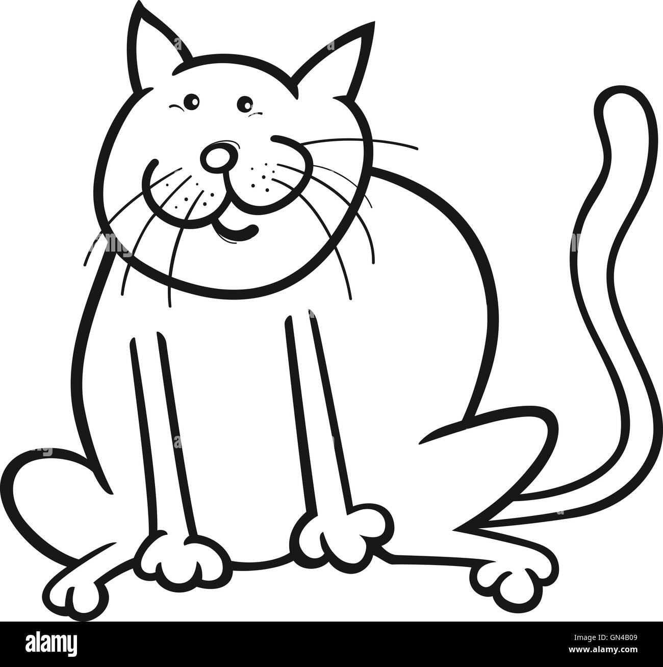 Funny cat coloring page stock photo