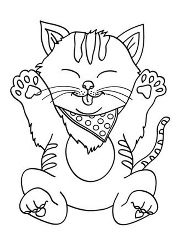 Coloring pages funny cat coloring page