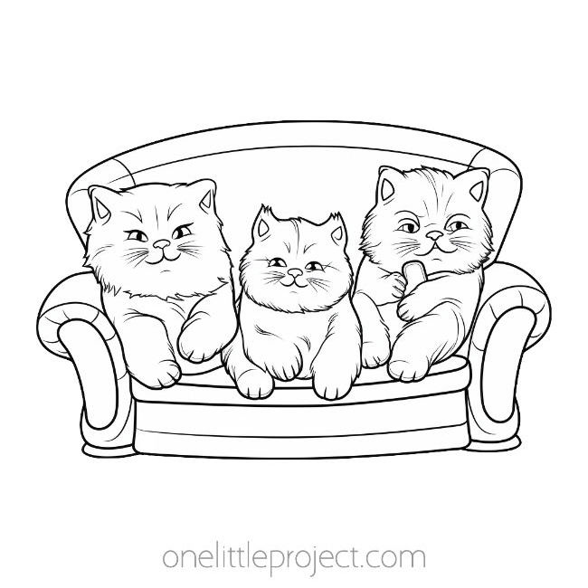 Funny cats coloring pages