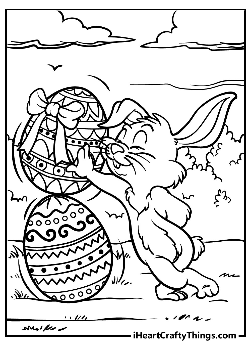 Easter bunny coloring pages free printables