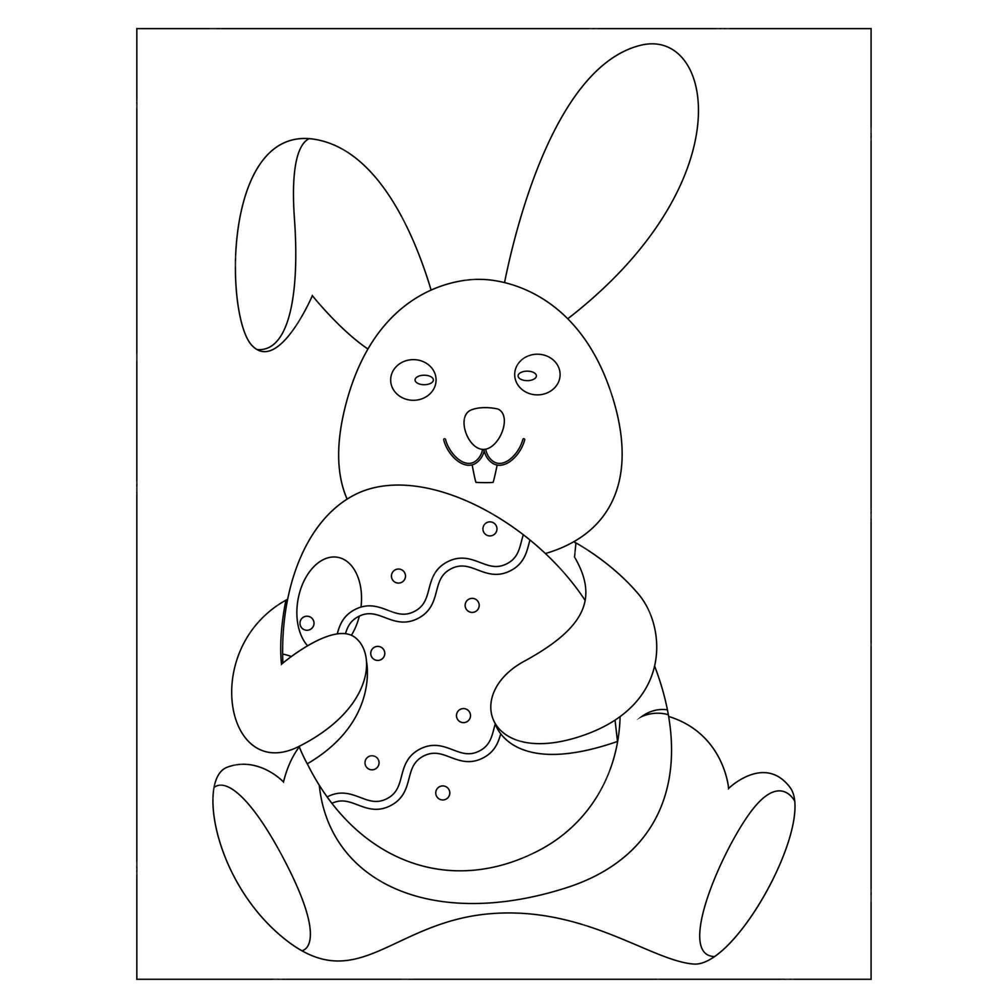 Premium vector funny easter coloring pages for kids printable vector