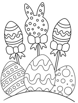 Easter coloring pages cute easter eggs coloring book