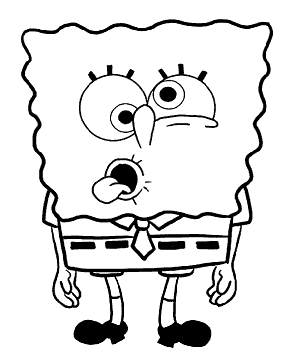 Print spongebob face picture for coloring