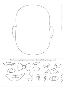 Funny face coloring page