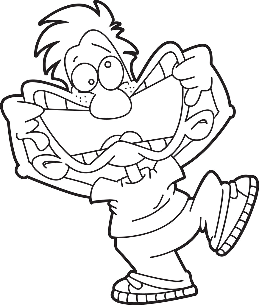 Printable cartoon boy coloring page for kids â