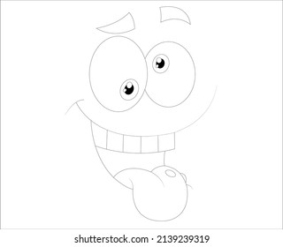 Beautiful funny face cartoon coloring pages stock vector royalty free