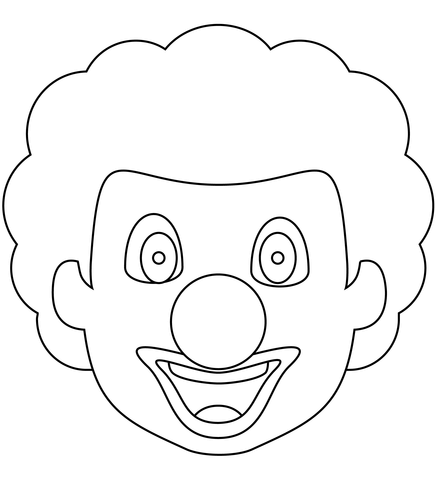 Clown face coloring page free printable coloring pages