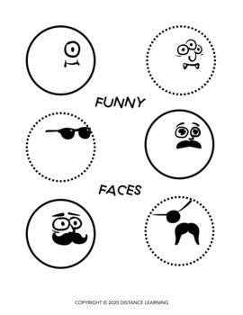 Free printable funny faces coloring page