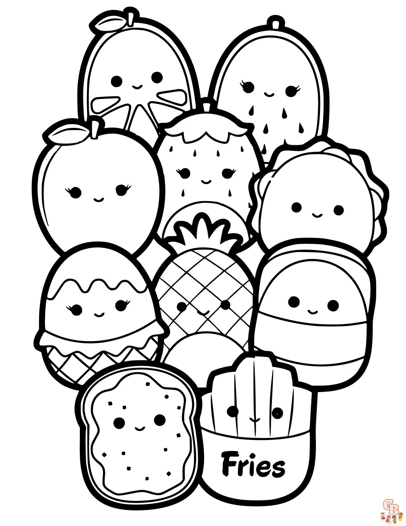 Squishmallows coloring pages for kids free printable sheets