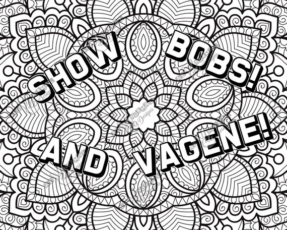 Funny adult coloring page