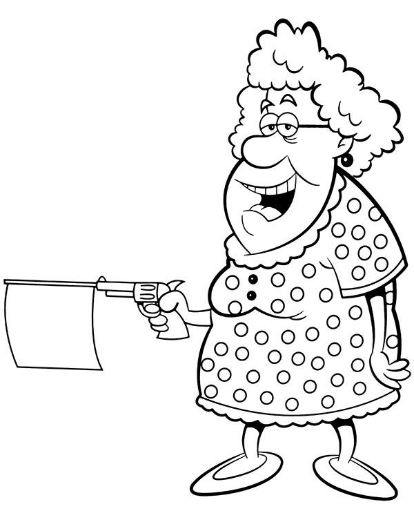 Funny grandma coloring page grandmother