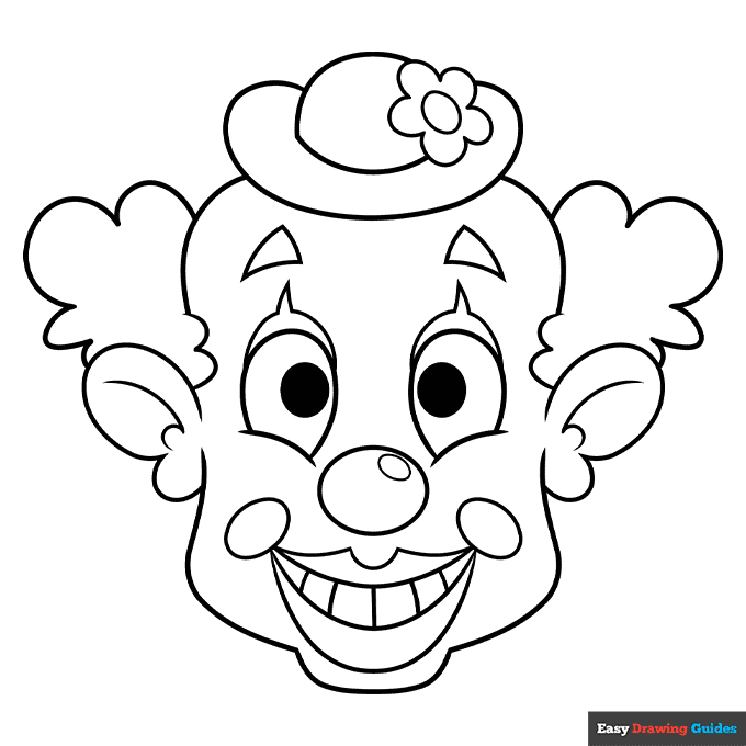 Funny face coloring page easy drawing guides