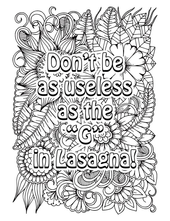 Funny adult coloring book printable pages