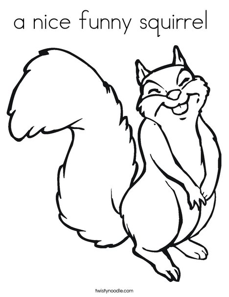 A nice funny squirrel coloring page