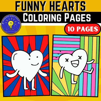 Funny heart coloring pages valentines day pop art inspired coloring sheets