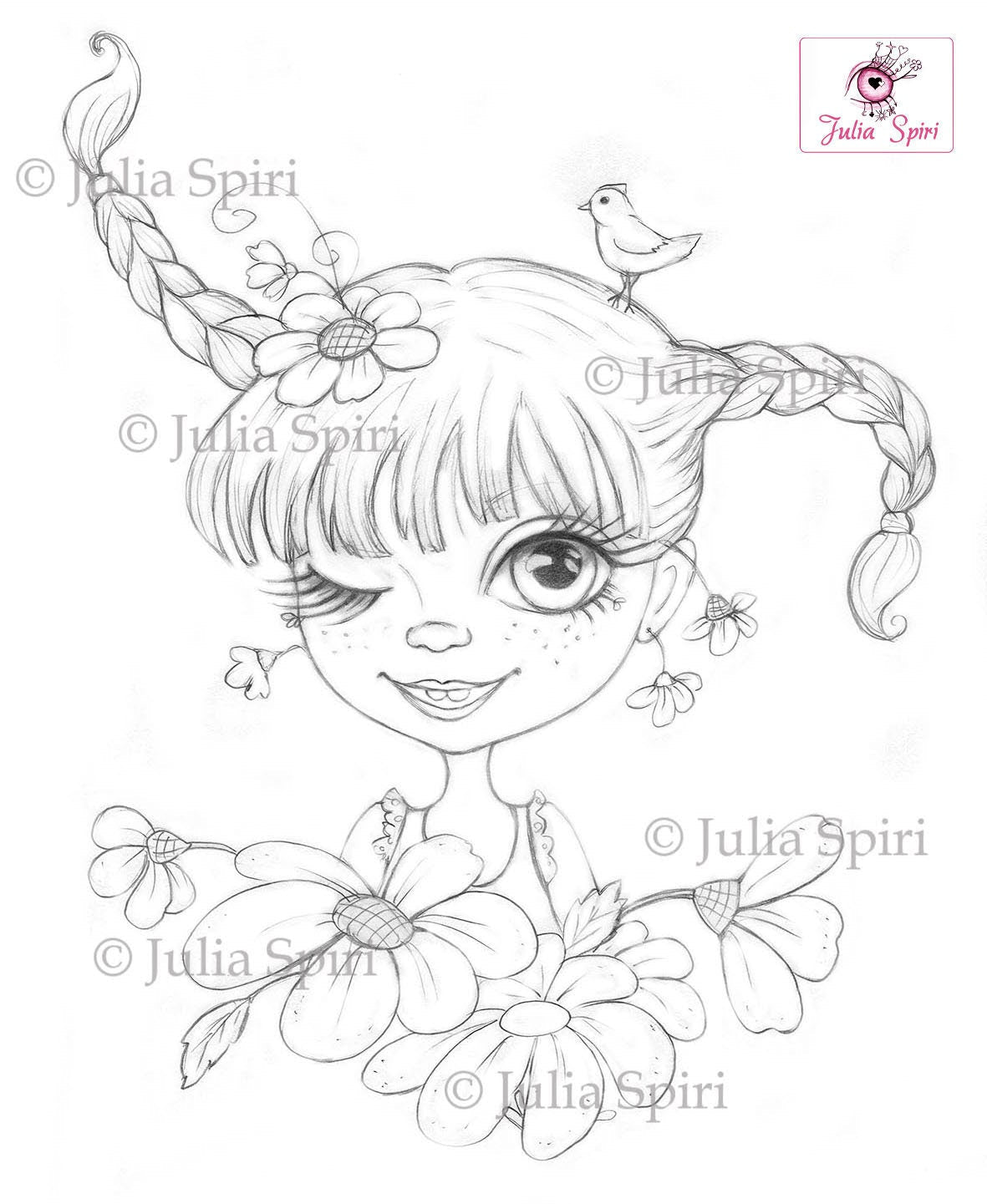 Coloring page funny girl pippi â the art of julia spiri