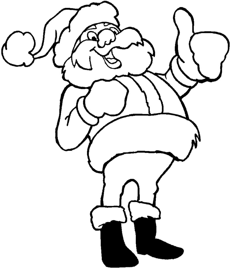 Funny santa coloring page