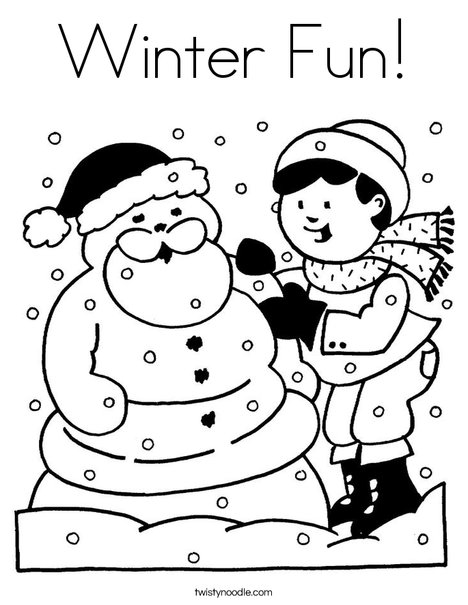 Winter fun coloring page