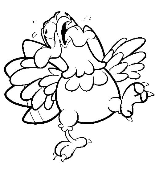 Funny turkey coloring page