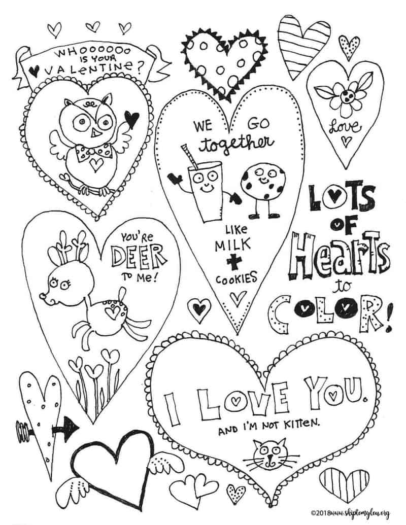 The cutest valentines coloring pages skip to my lou