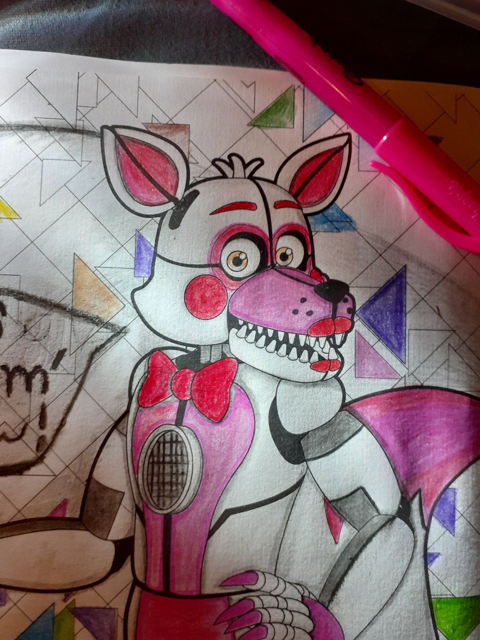 Doodlazul on x a few pictures of my colored funtime foxy from the coloring book this was for a friend hope he is happy with this fnaf fnafsecuritybreach roxanne funtimefoxy colorpencildrawing httpstcosmivr