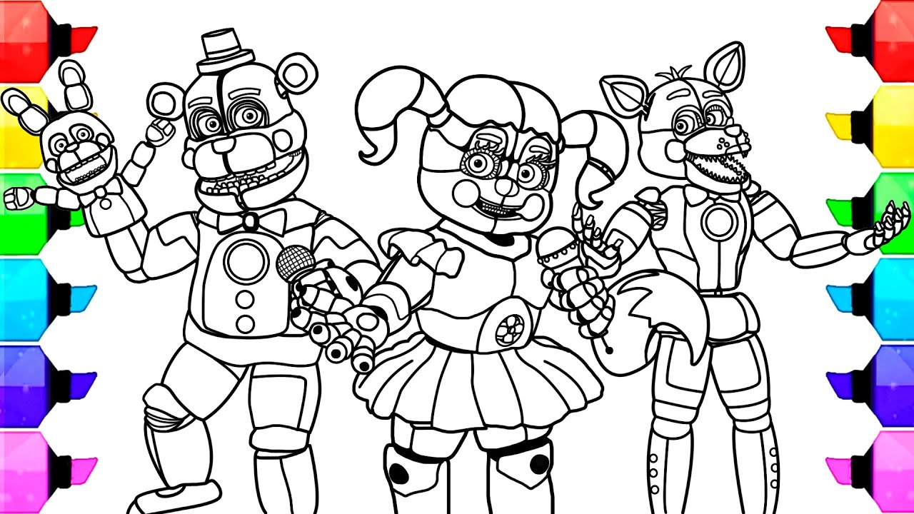 Fnaf help wanted coloring pages how to color circus baby funtime freddy and funtime foxy