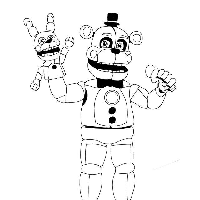 Funtime freddy funtime foxy lolbit and circus baby outlines rsketches