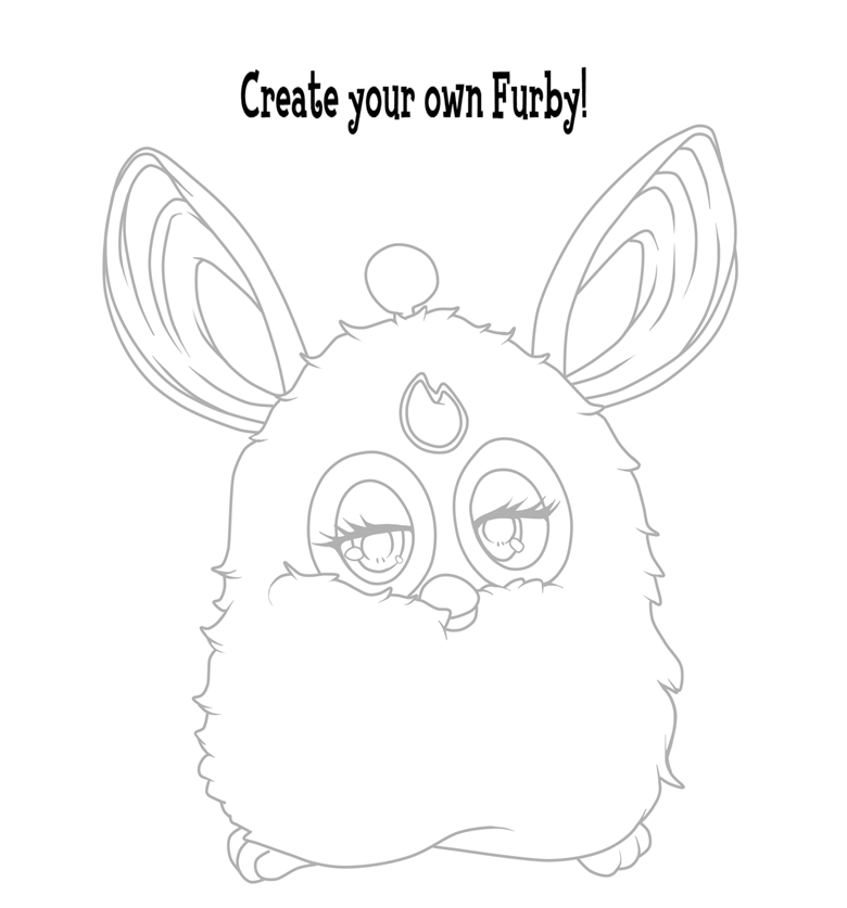 Printable furby stationery coloring sheets