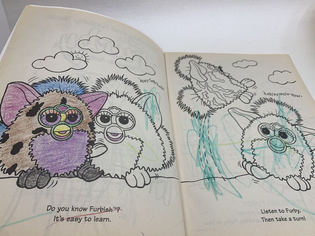 Vintage furby giant activity and coloring book