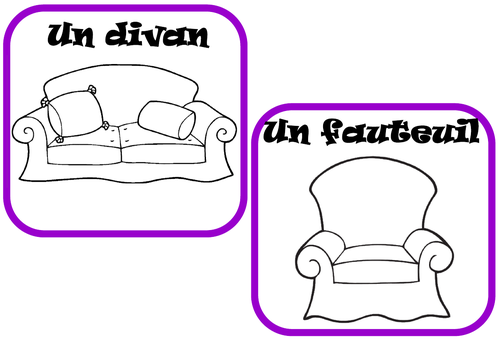 Furniture in french coloring pages les meubles coloriage teaching resources