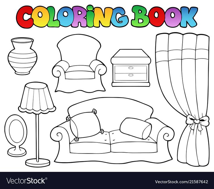 Coloring book various furniture vector image on vectorstock pãginas para colorir de unicãrnio pãginas para colorir fotos