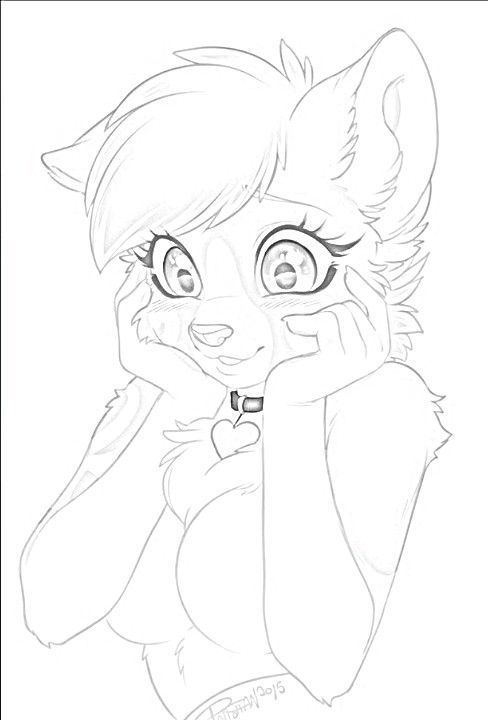 Cat coloring page furry drawing furry art cute drawings