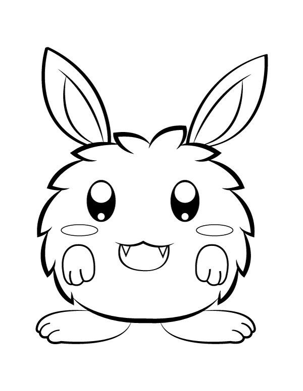 Printable cute furry monster coloring page