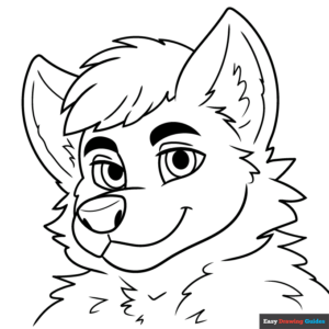 Furry coloring page easy drawing guides