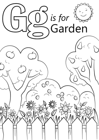 Letter g is for garden coloring page from letter g category select from printable craftâ garden coloring pages abc coloring pages alphabet coloring pages