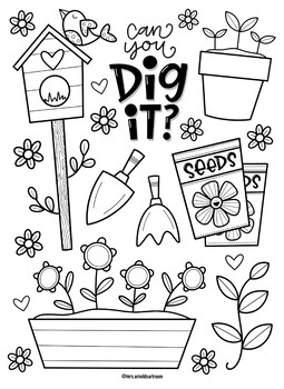 Garden coloring page by mrs arnolds art room tpt